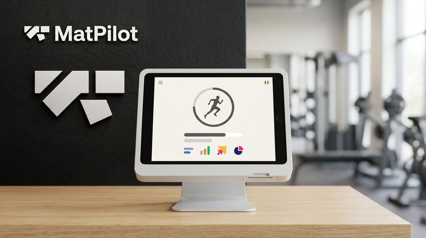 How do you set up a kiosk tablet for gym check-in?
