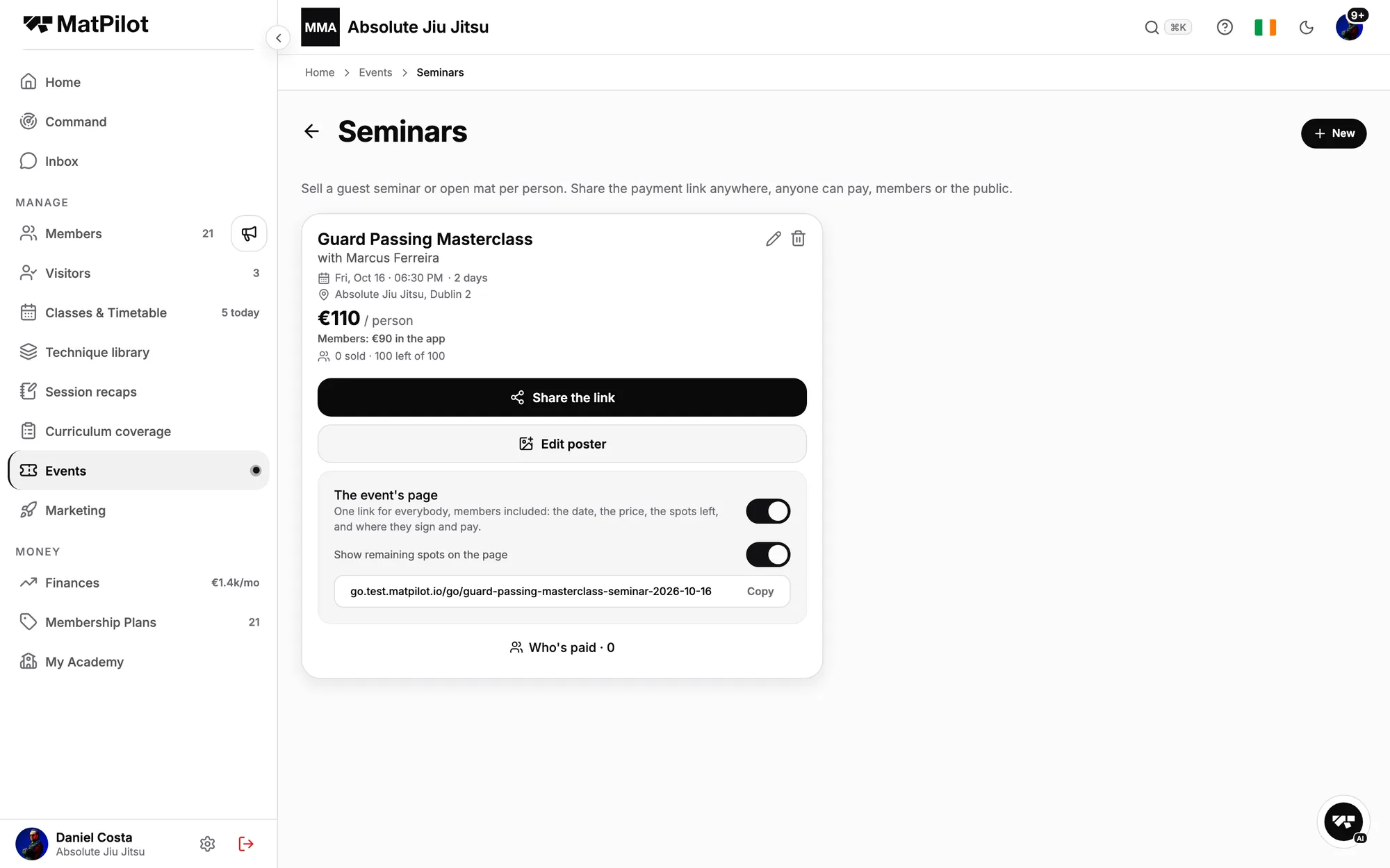 Seminarios y cursos, consentimiento primero