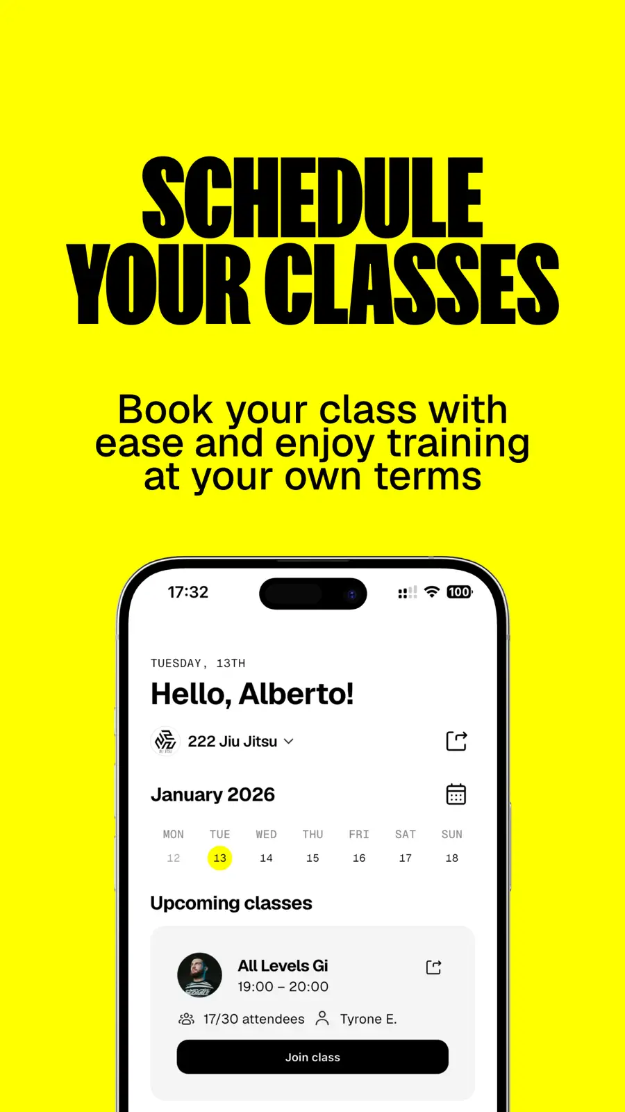 MAAT: upcoming classes, from its App Store listing