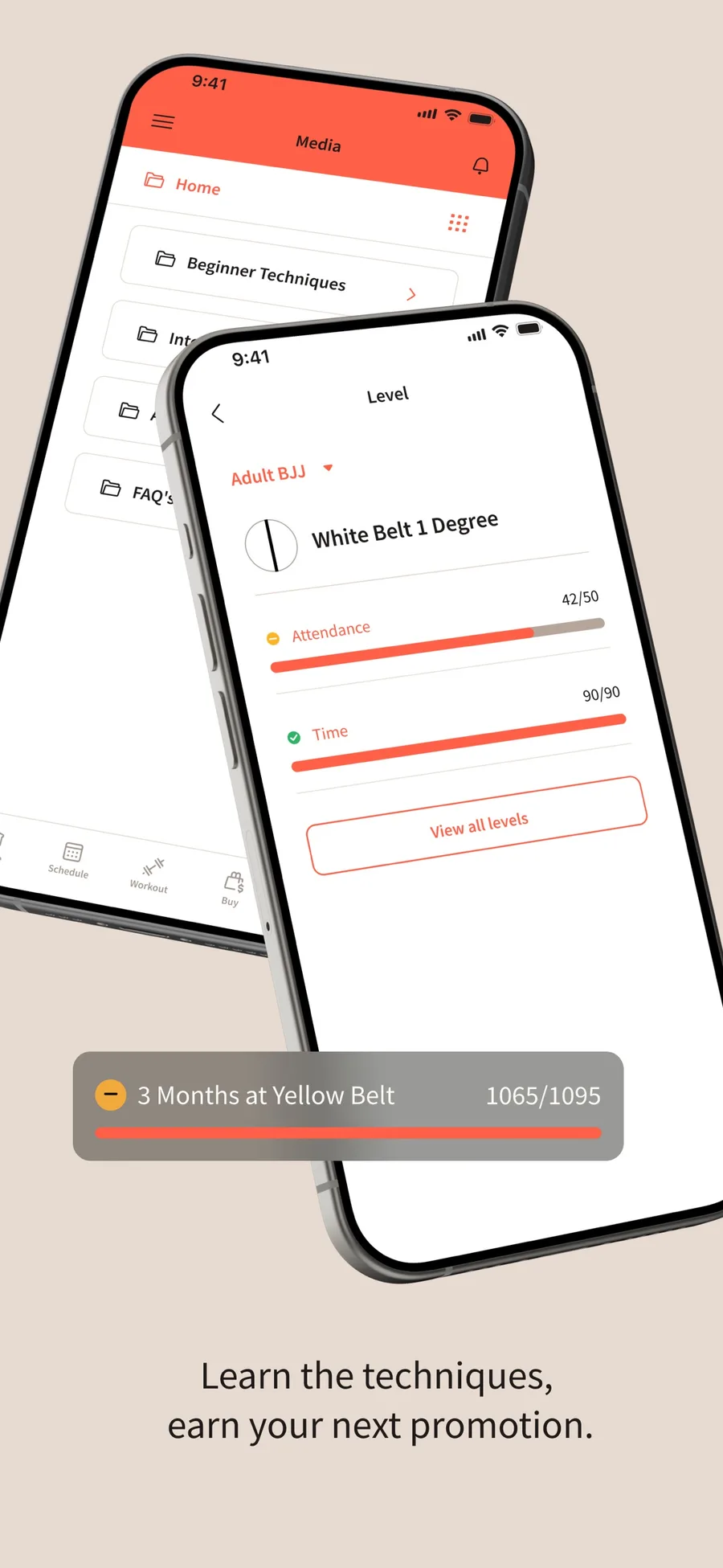 Wodify: belt level and promotion progress, from its App Store listing