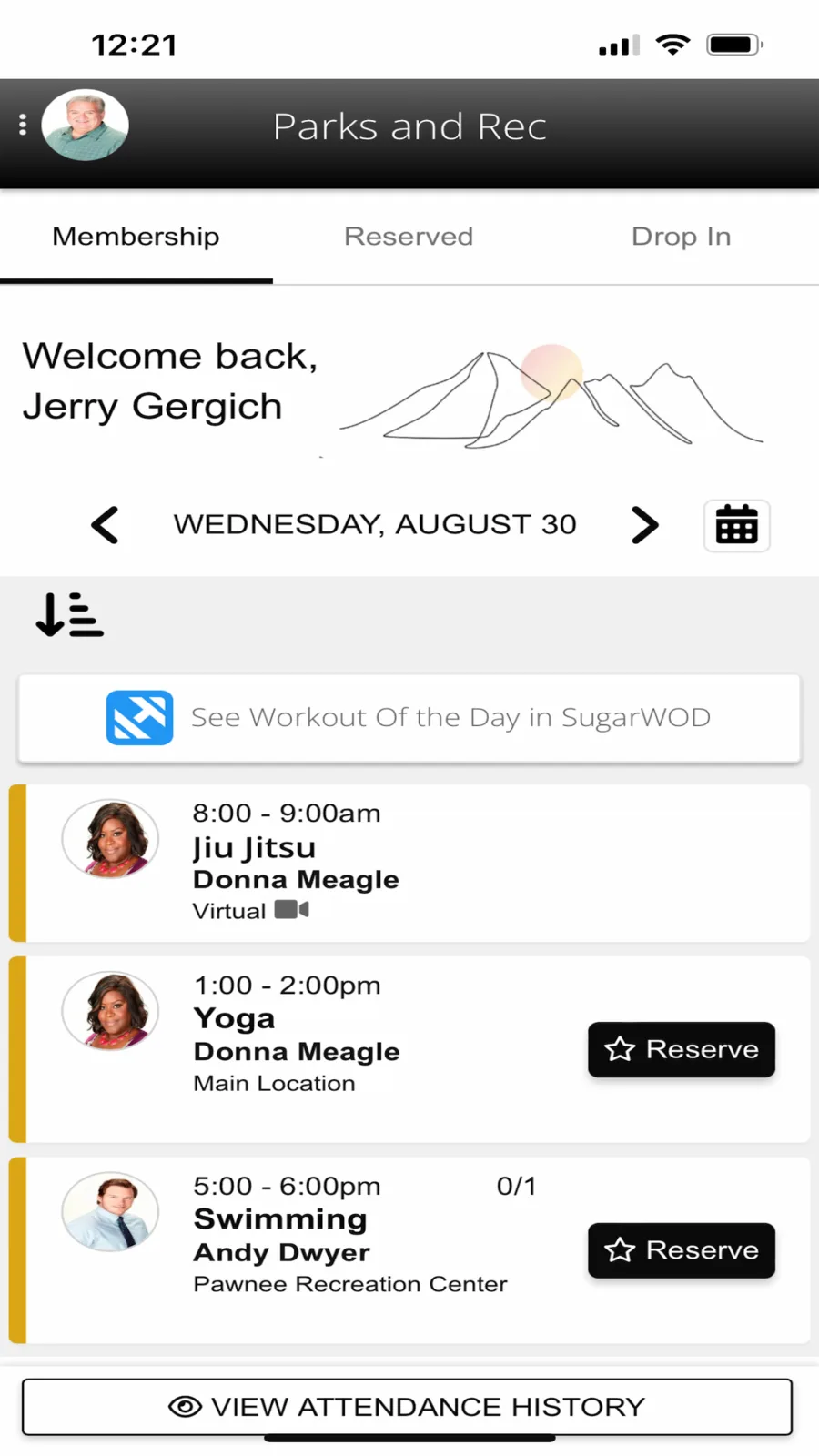 Zen Planner Member App: member home, from its App Store listing